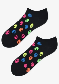 Bawełniane stopki męskie w neonowe czaszki Footies Men Neon Skulls Marilyn