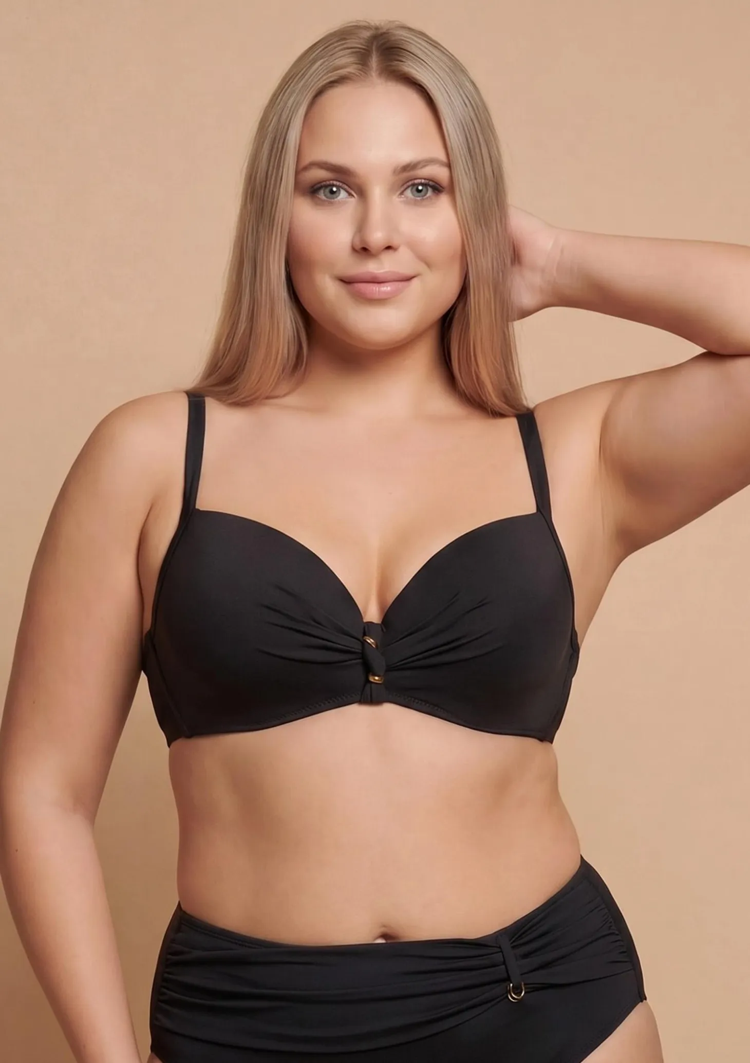 Biustonosz kąpielowy z usztywnianymi miskami modelujący biust - Bella Mare