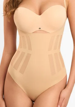 Body modelujące bezszwowe z otwartym biustem i odpinanymi ramiączkami - Slimfit
