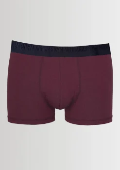 Bokserki męskie klasyczne z logowaną gumą bordowe - Boxers Pro