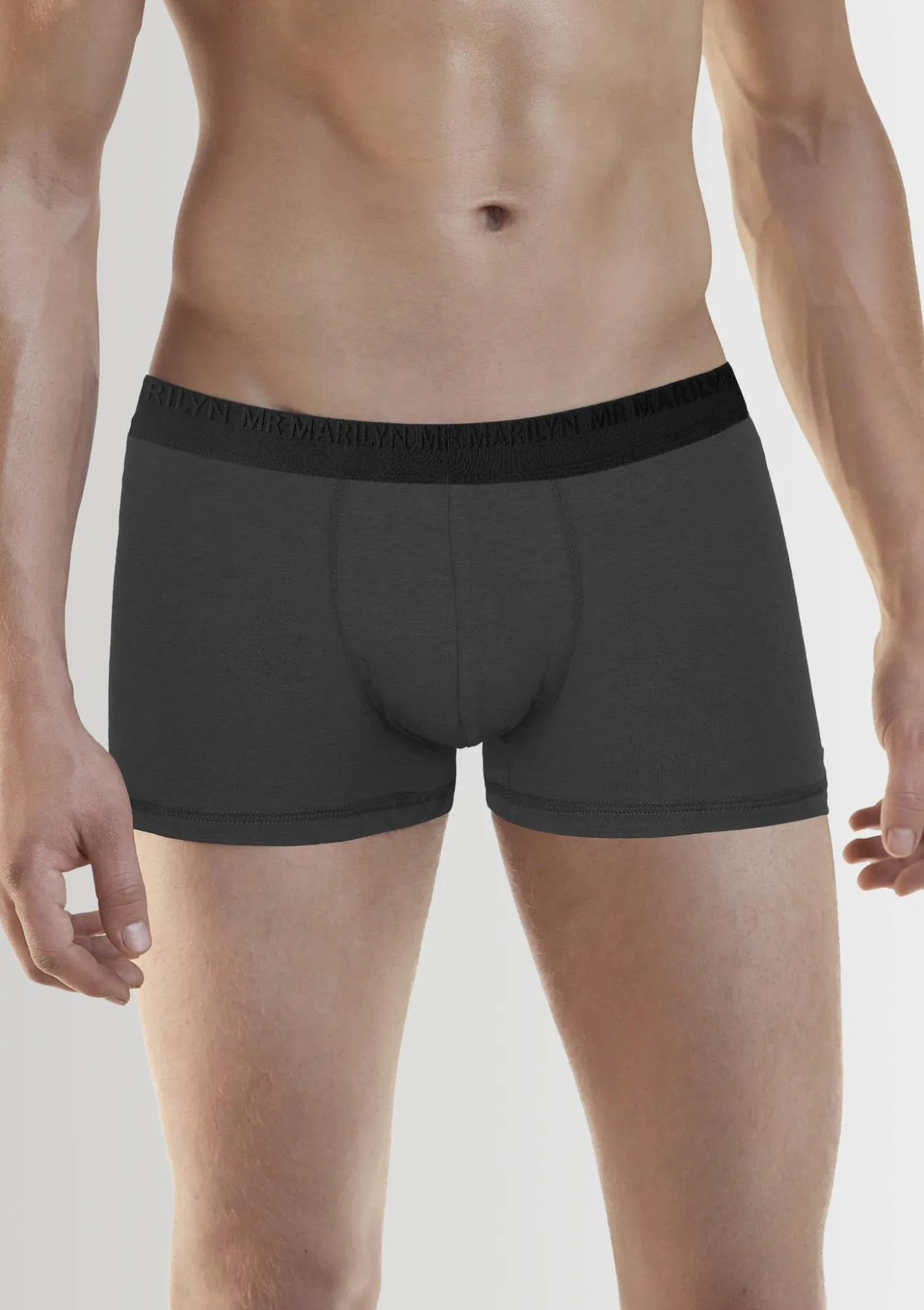 Bokserki męskie klasyczne z logowaną gumą szare - Boxers Pro