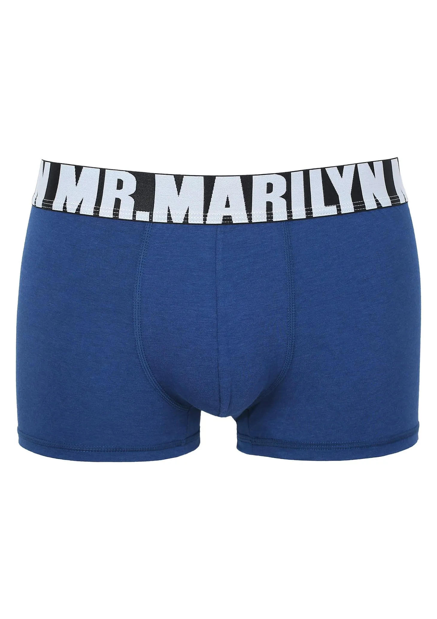 Bokserki męskie klasyczne z logowaną gumą niebieskie Letters Boxer Marilyn