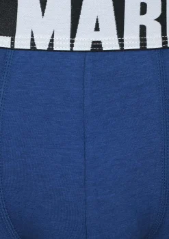 Bokserki męskie klasyczne z logowaną gumą niebieskie Letters Boxer Marilyn