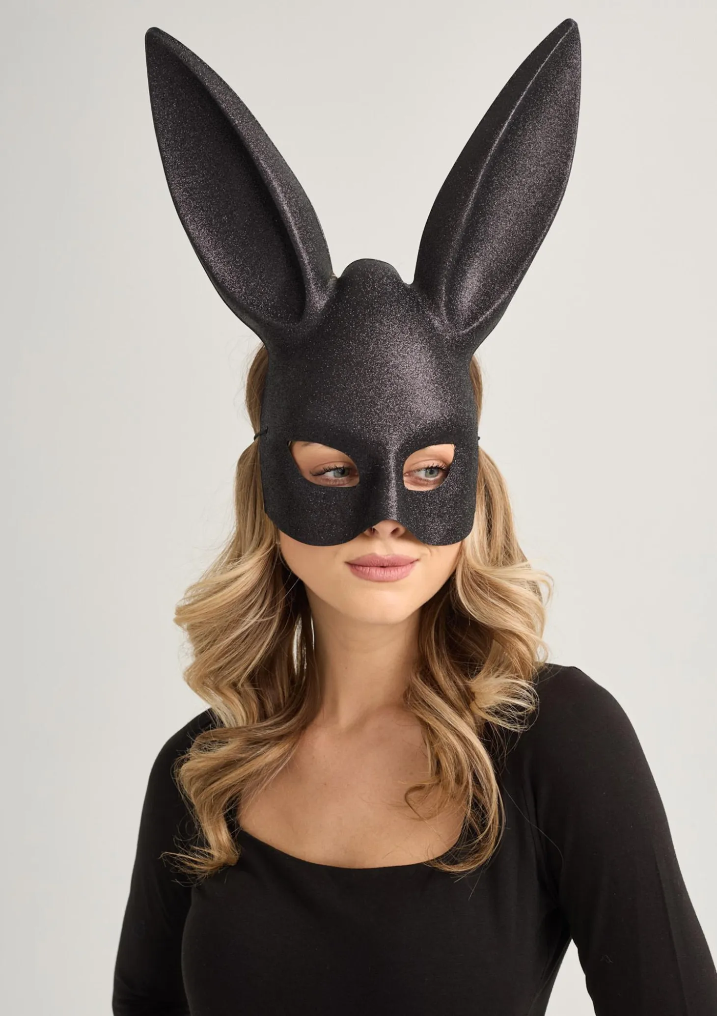 Brokatowa maska na twarz z uszami - Horny Bunny