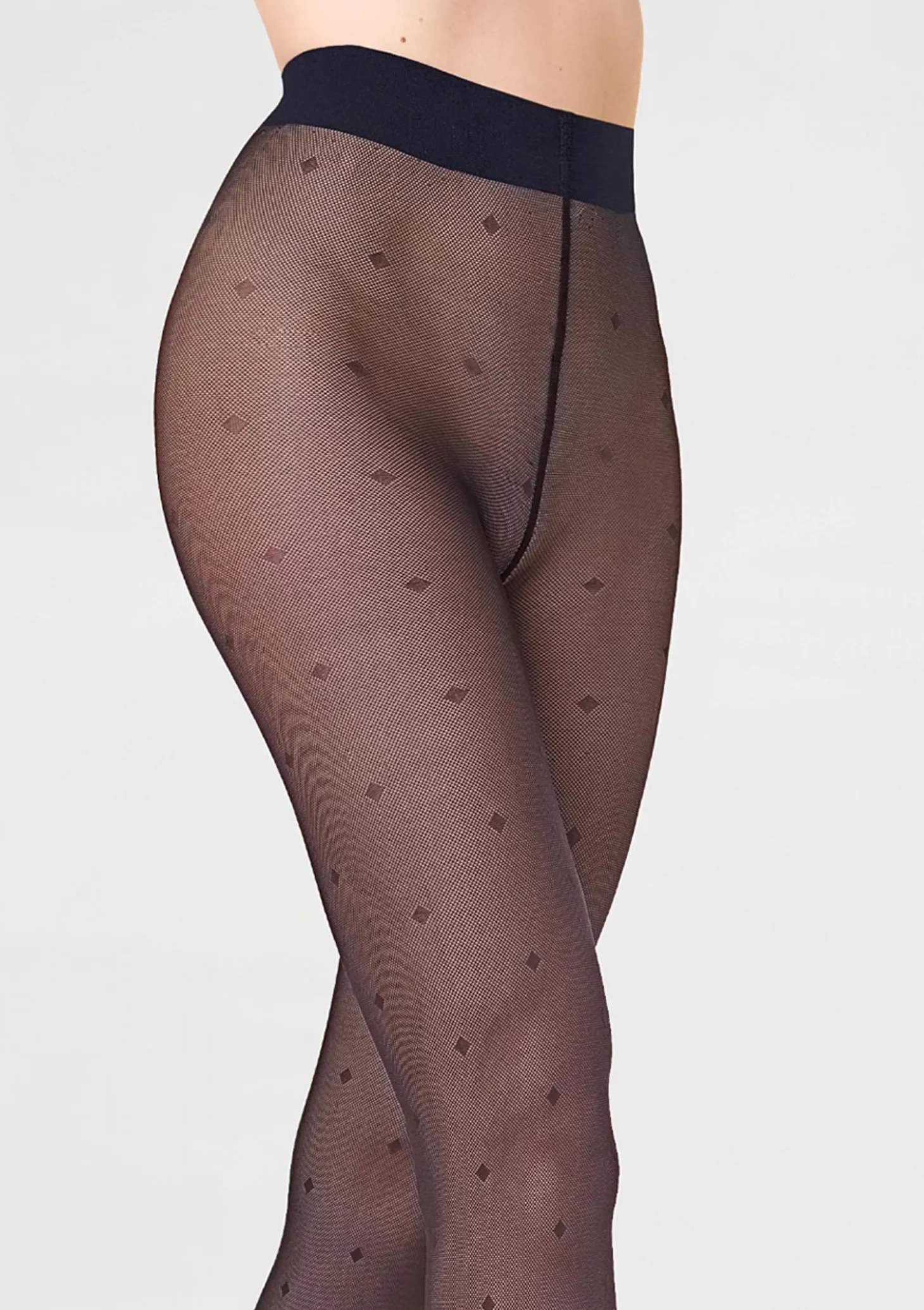 Cienkie rajstopy z delikatnym wzorem w romby - Allure F05