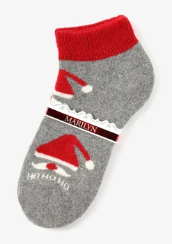 Ciepłe świąteczne skarpetki damskie Angora Footies Terry X48 Marilyn