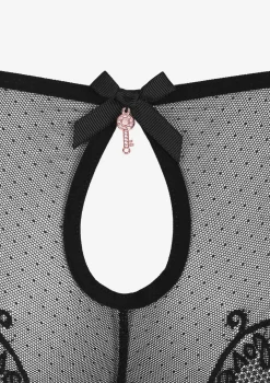 Figi brazyliany z koronkowym tyłem czarne Coco Love Black Poupee Marilyn