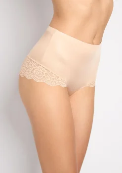 Figi damskie brazyliany z koronką delikatnie modelujące cieliste Brasilian Excellent Poupee Marilyn