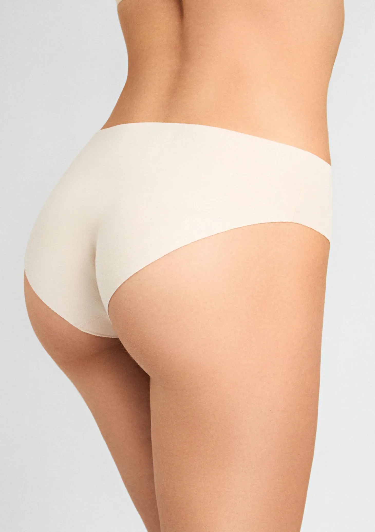 Figi damskie klasyczne laserowo cięte z bawełny organicznej ecru Cotton Touch