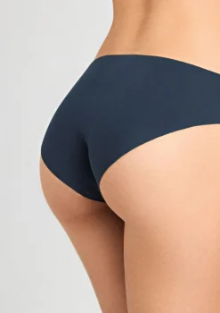 Figi damskie klasyczne laserowo cięte z bawełny organicznej granatowe Cotton Touch
