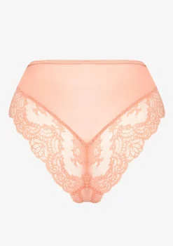 Figi damskie koronkowo satynowe w melonowym kolorze Melon Poupee Marilyn