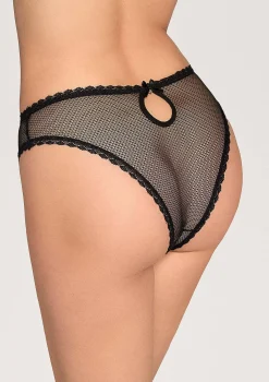 Figi damskie o klasycznym kroju w czarno-cielistej kolorystyce Sorbet New Poupee Marilyn