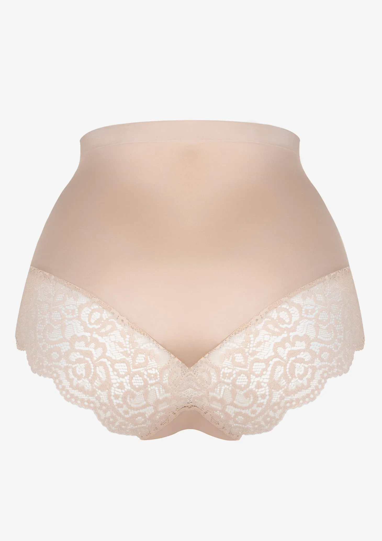 Figi damskie subtelnie modelujące z koronką cieliste - Lace Shine Panty