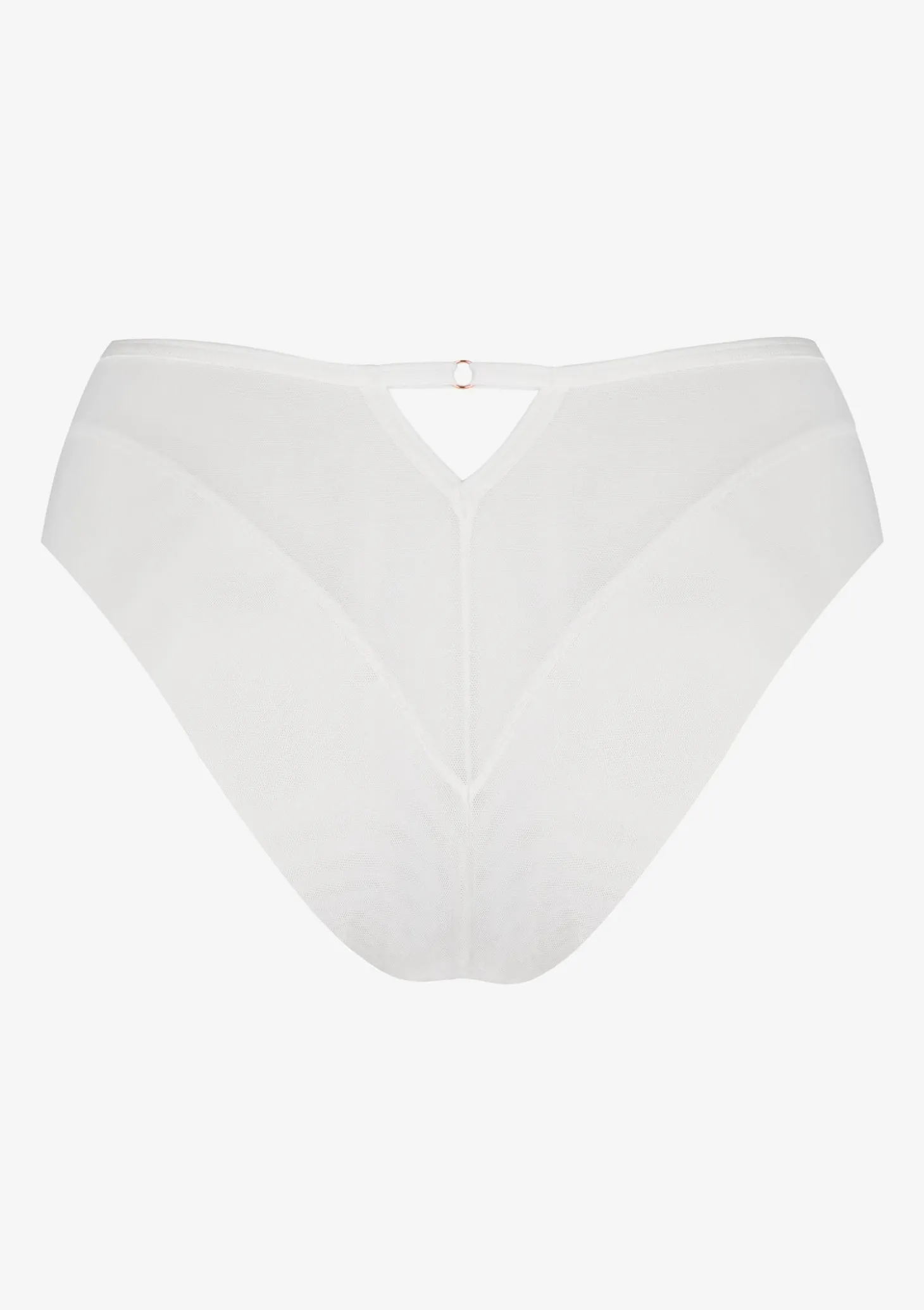 Figi damskie z elastycznego tiulu i zmysłowej koronki off white Yvonne Poupee Marilyn
