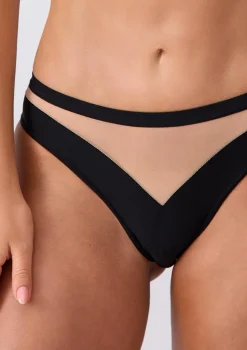 Figi damskie z połączenia elastycznego tiulu i dzianiny - Desire