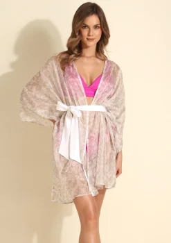 Jedwabne pareo plażowe - Silver Silk