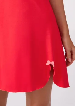 Karminowa koszulka z włóknem bambusowym i haftem – Love Story
