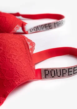 Koronkowy biustonosz z błyszczącymi ramiączkami Mon Bijou Secret Poupee Marilyn