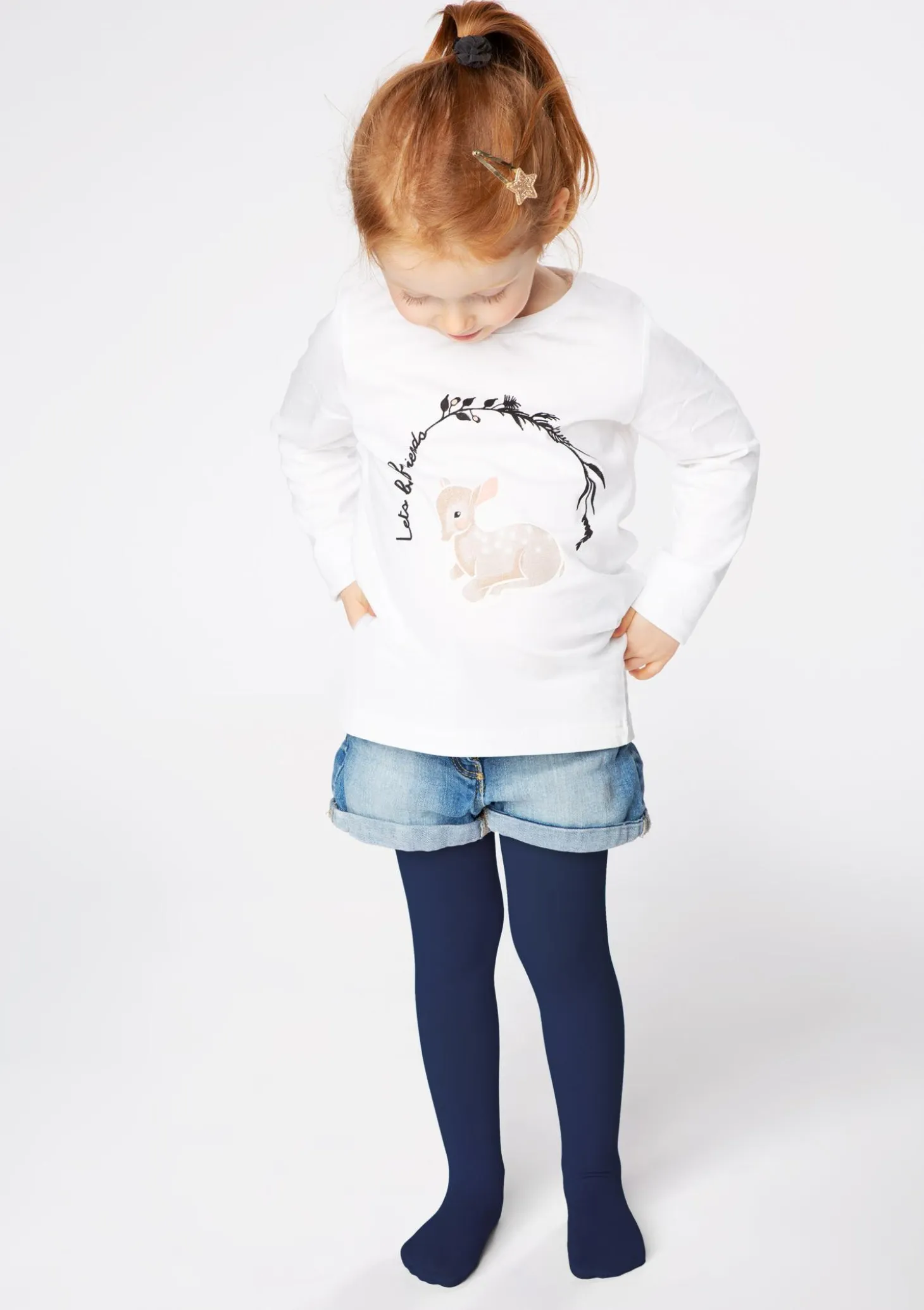 Kryjące Rajstopy Dziecięce Pippi 40 3d Granat Marilyn
