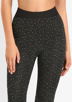 Legginsy z wysokim stanem zdobione kryształkami - Brillant