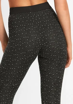 Legginsy z wysokim stanem zdobione kryształkami - Brillant