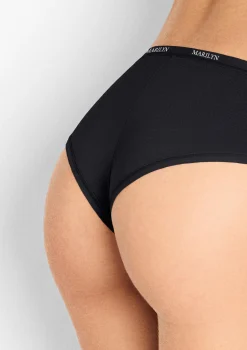 Majtki brazyliany z bawełny organicznej i włókna bambusowego czarne Julia
