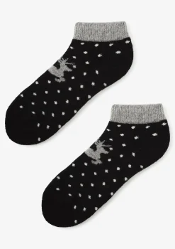 Niskie ciepłe skarpetki damskie w kropki Angora Footies Terry X49 Marilyn