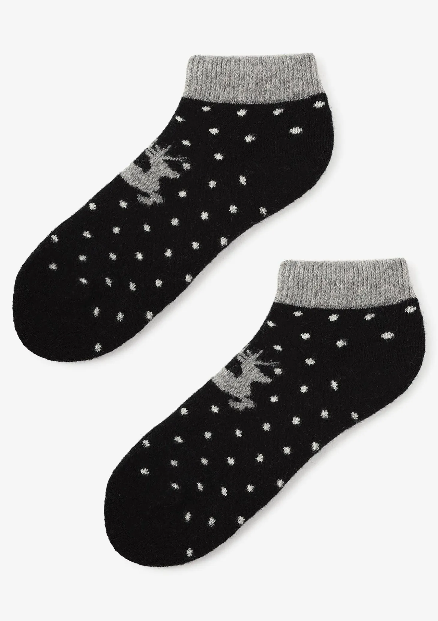 Niskie ciepłe skarpetki damskie w kropki Angora Footies Terry X49 Marilyn