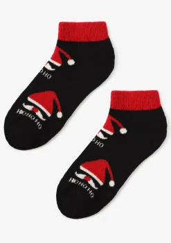 Niskie ciepłe skarpetki damskie ze św. Mikołajem Angora Footies Terry X48 Marilyn