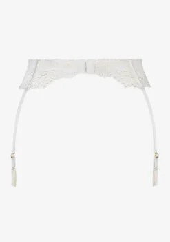 Pas do pończoch z haftowanej koronki w kolorze off white Nilla Poupee Marilyn