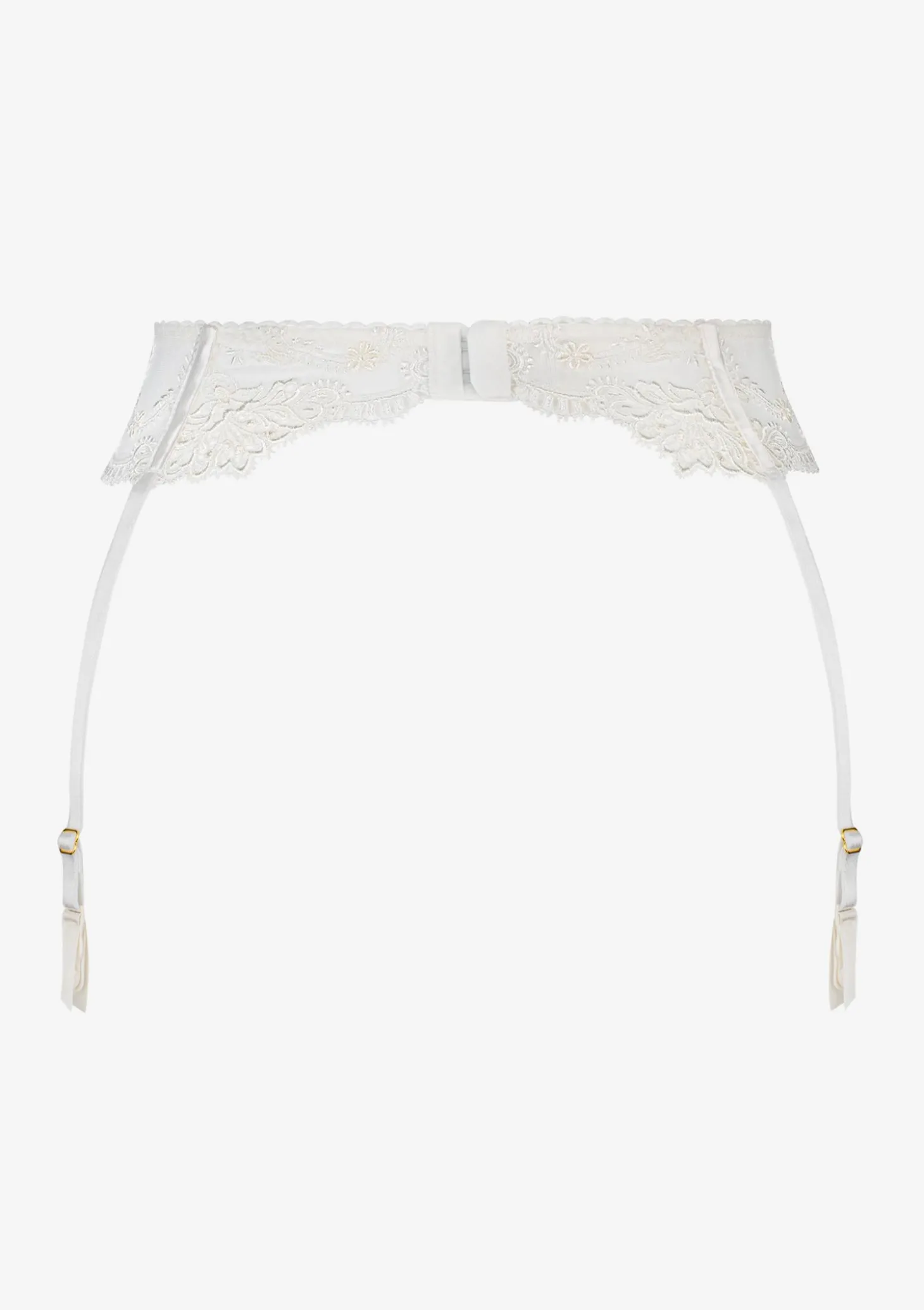 Pas do pończoch z haftowanej koronki w kolorze off white Nilla Poupee Marilyn