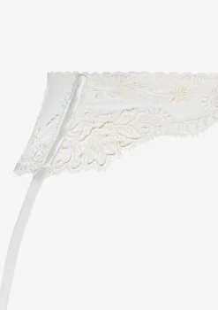 Pas do pończoch z haftowanej koronki w kolorze off white Nilla Poupee Marilyn