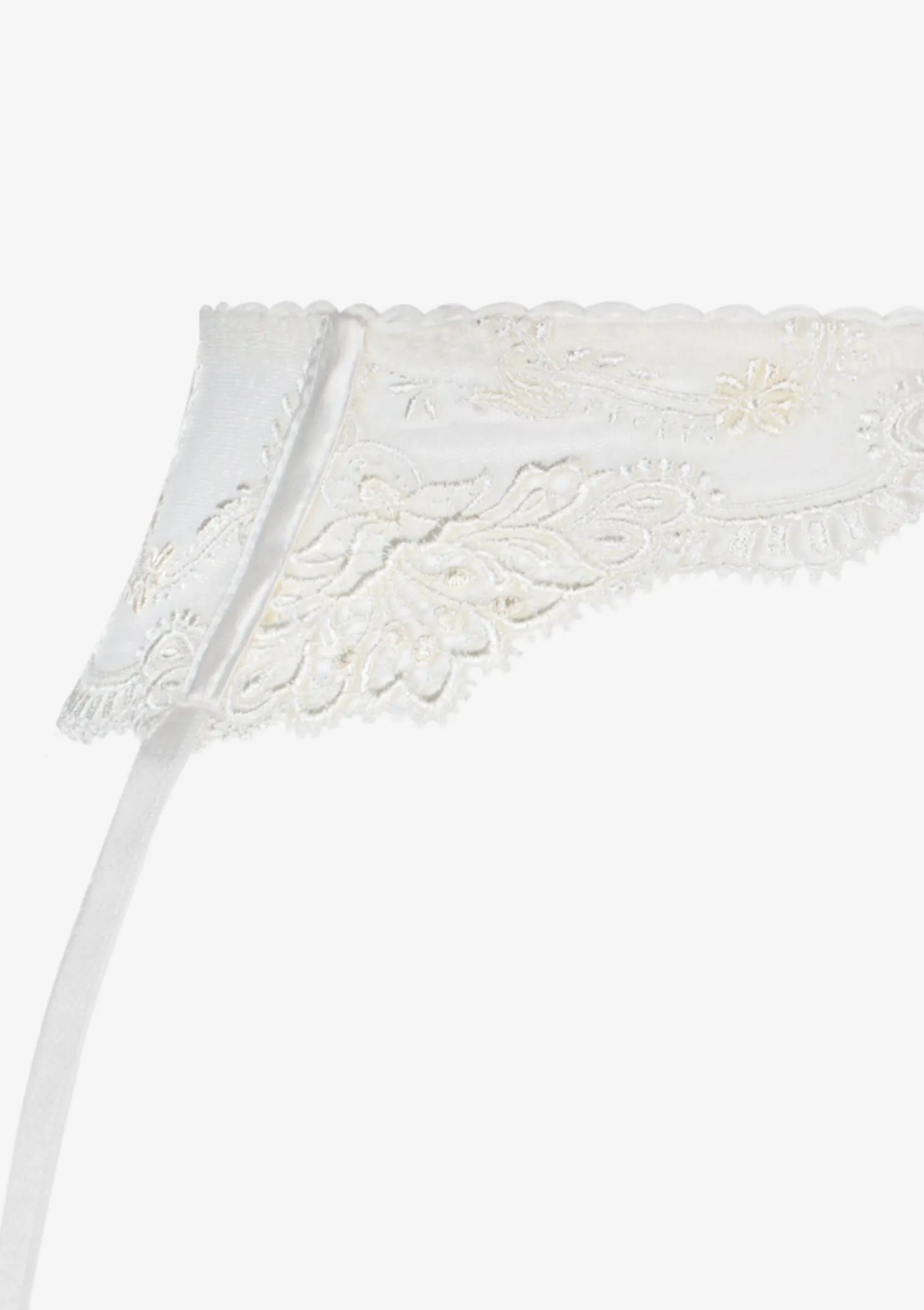 Pas do pończoch z haftowanej koronki w kolorze off white Nilla Poupee Marilyn