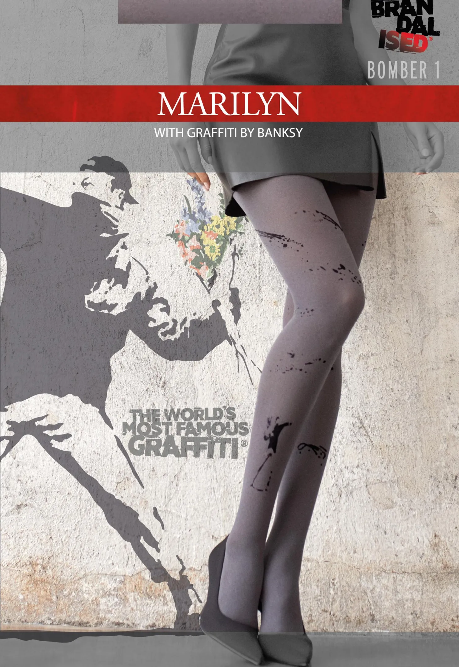 Rajstopy damskie z graffiti Banksy Bomber Marilyn