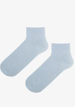 Skarpetki bawełniane damskie jasnoniebieskie z komfortowym ściągaczem Cotton Classic