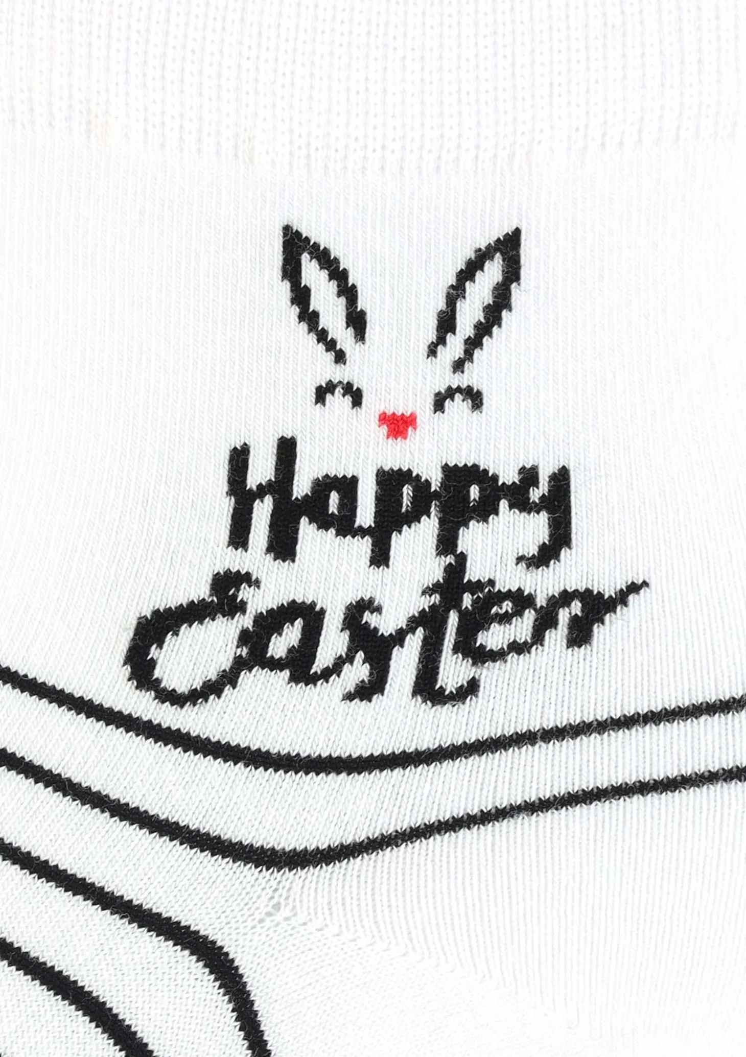 Skarpetki damskie białe w czarne paseczki i uszka króliczka SC Easter Bunny 23 Marilyn
