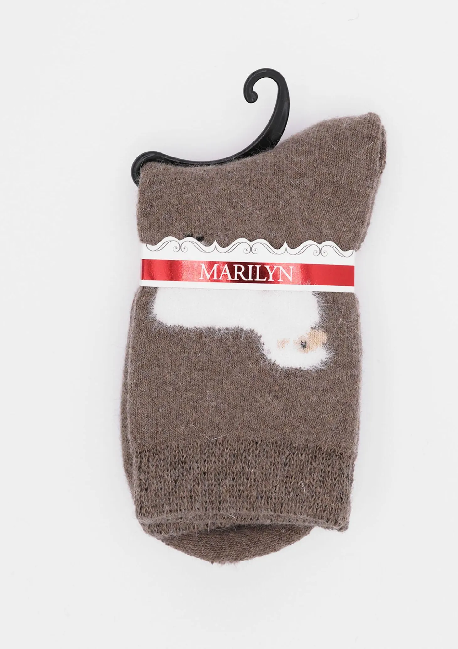 Skarpetki damskie ciepłe z wełną i angorą z motywem owcy - Angora F29