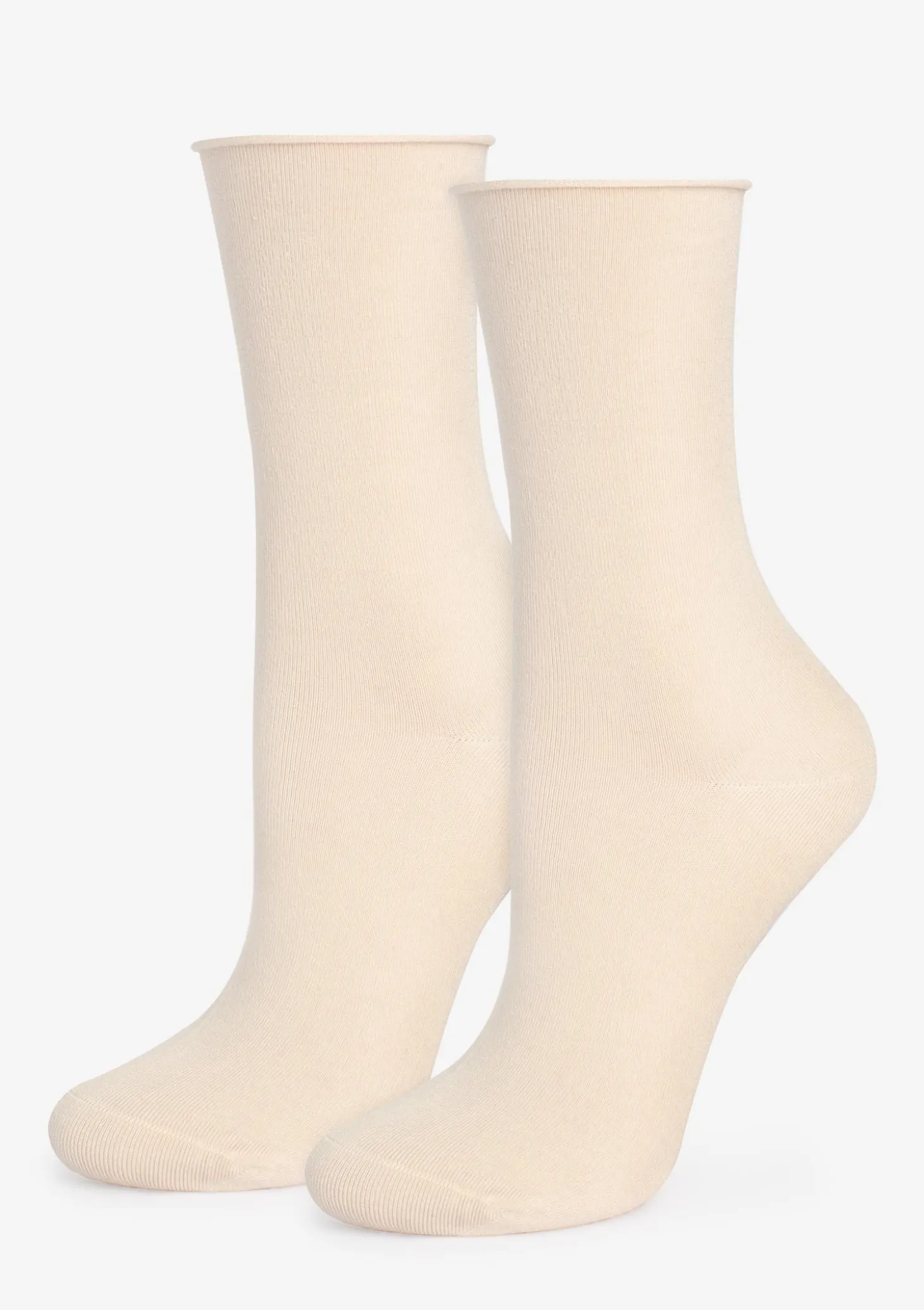 Skarpetki damskie kremowe nieuciskające tencel i jedwab Silk No Stress