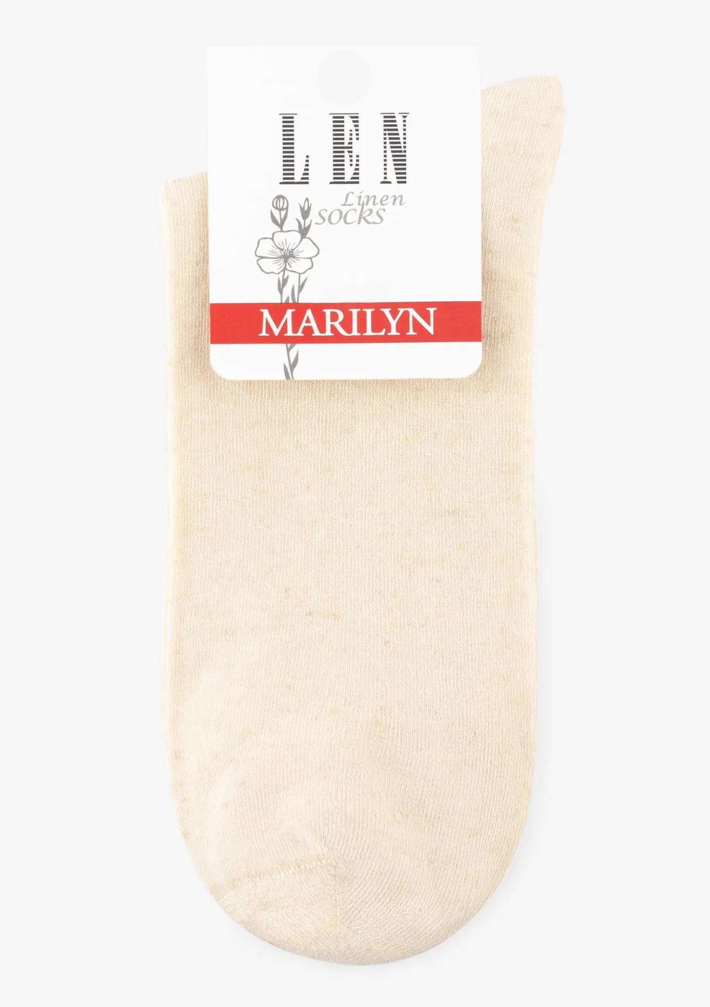 SKARPETKI DAMSKIE LNIANE KLASYCZNE W CIEPŁE PASTELOWE KOLORY MARILYN