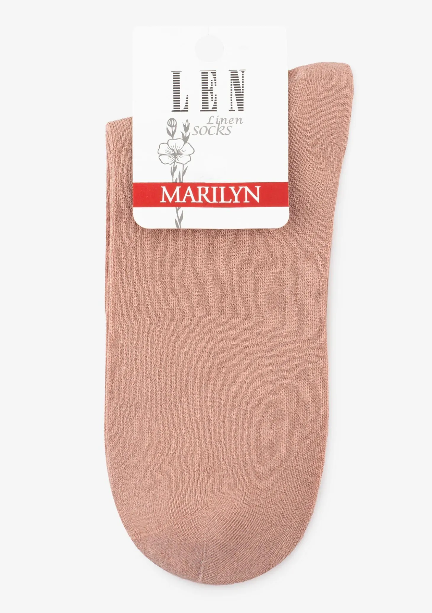 SKARPETKI DAMSKIE LNIANE KLASYCZNE W CIEPŁE PASTELOWE KOLORY MARILYN