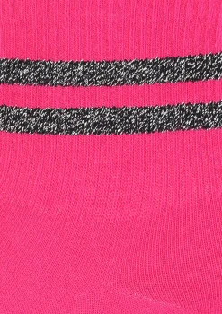 Skarpetki damskie różowe z błyszczącymi paskami SC Stripes Lurex Marilyn