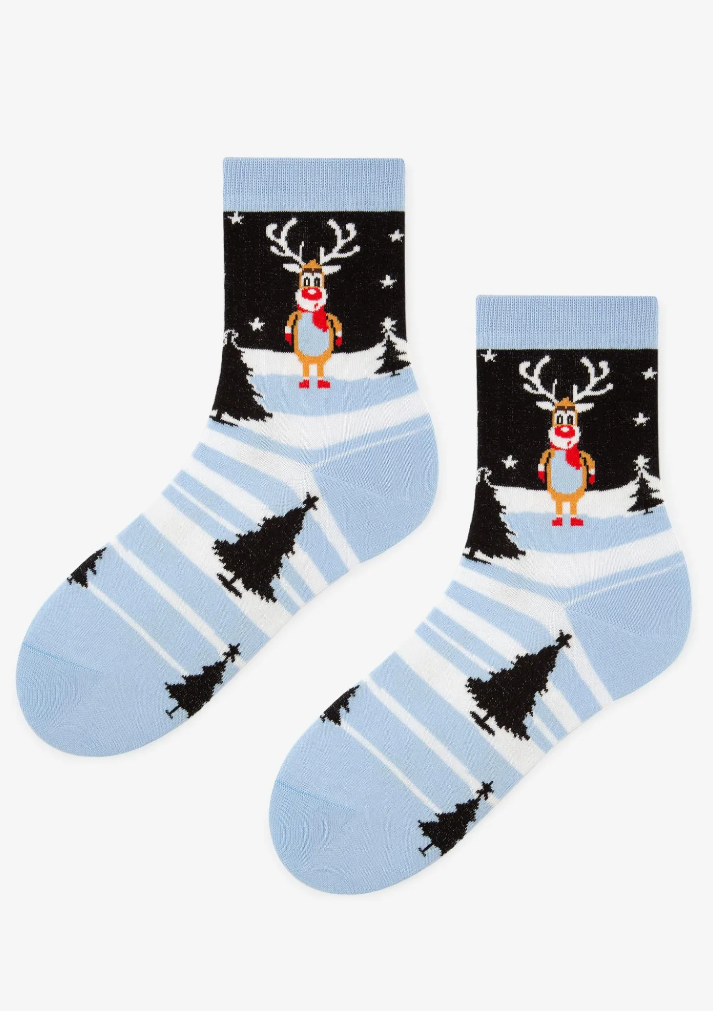 Skarpetki damskie w zimowy wzór z reniferem Santa Rudolph Marilyn