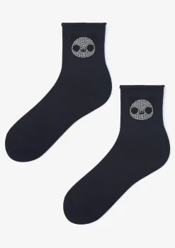 Skarpetki damskie z błyszczącą pandą Cotton Smile Panda Marilyn