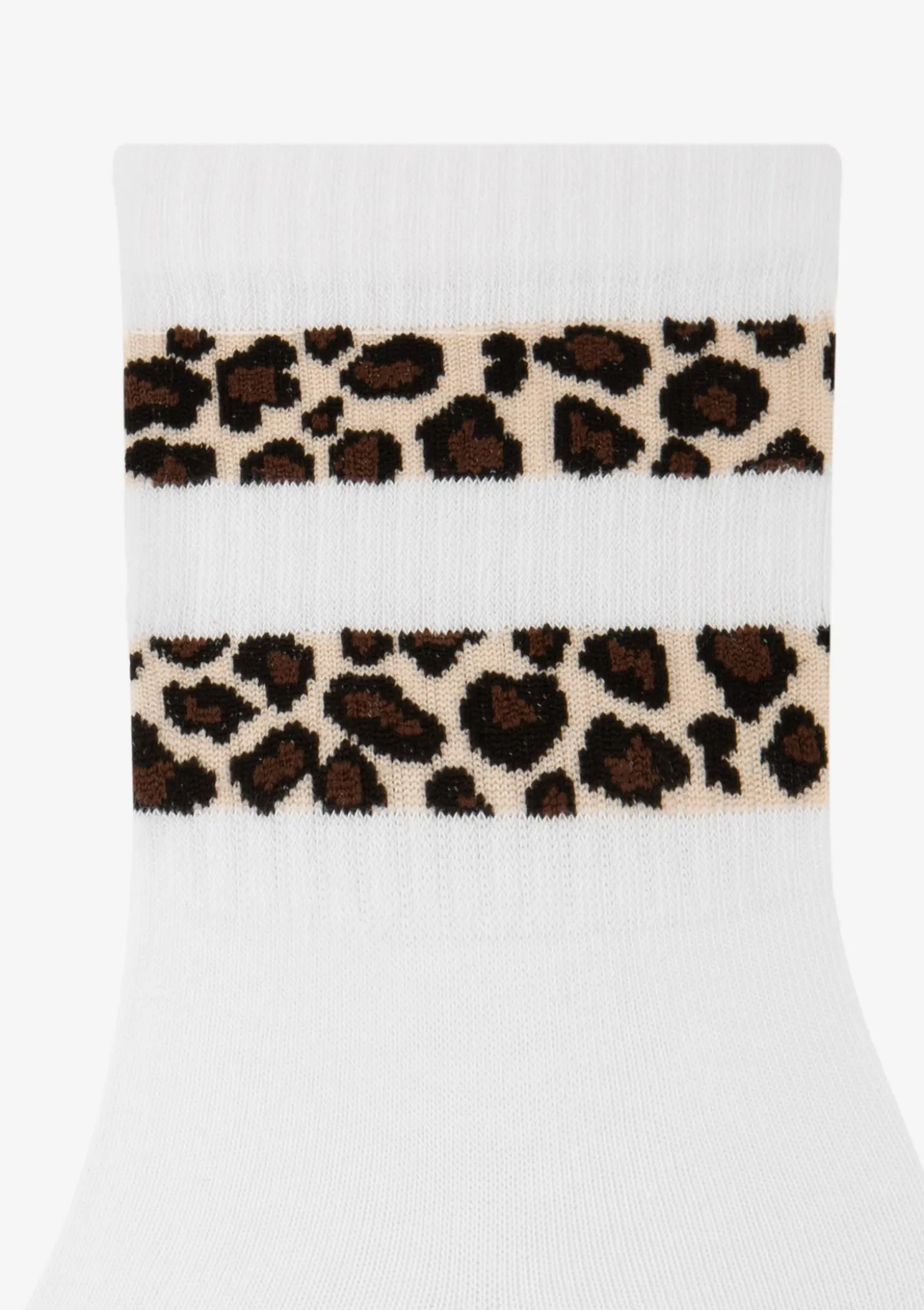 Skarpetki damskie z modnymi panterkowymi paskami białe Panther Stripe Marilyn