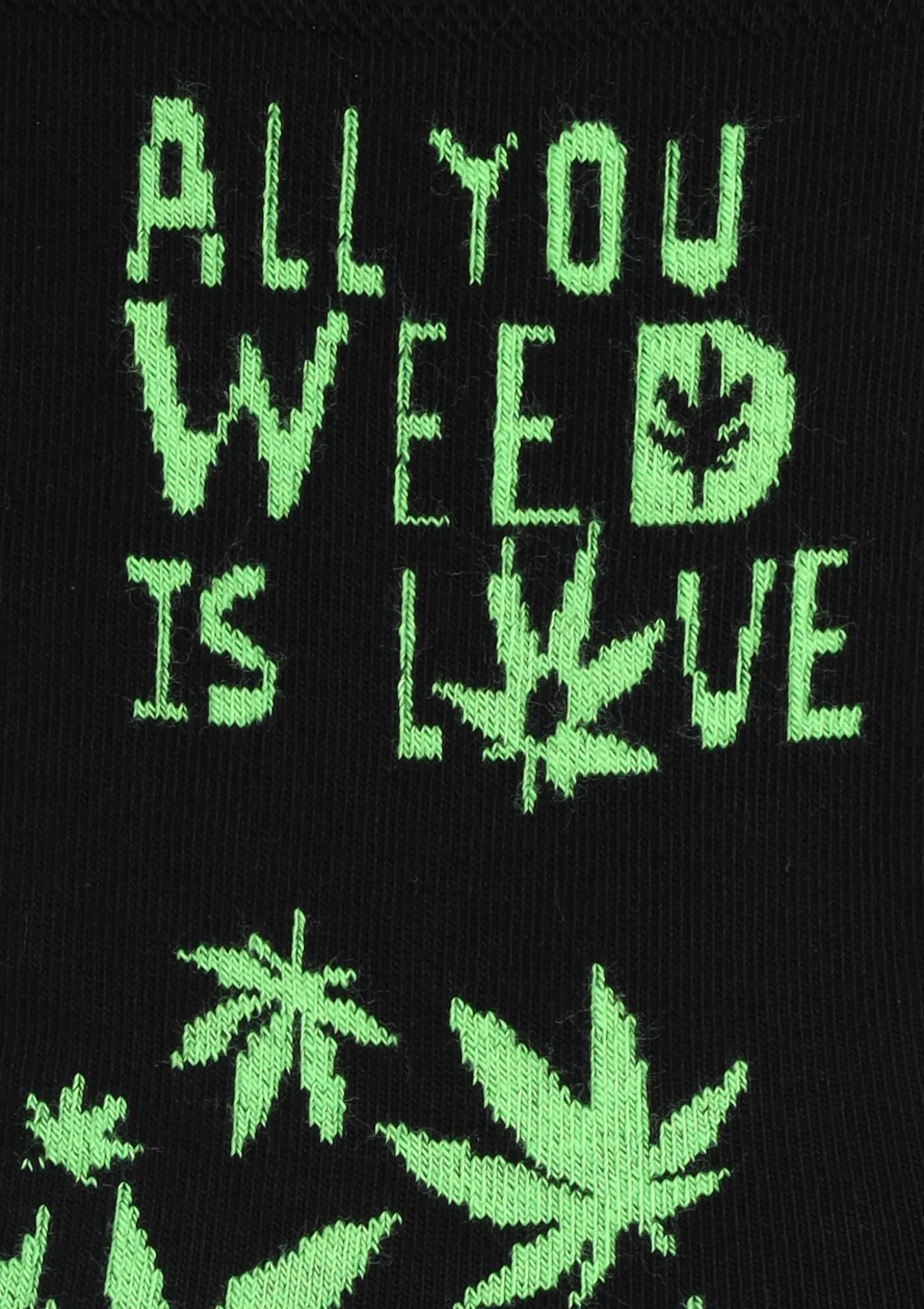 Skarpetki męskie w liście i napis Weed Love Marilyn