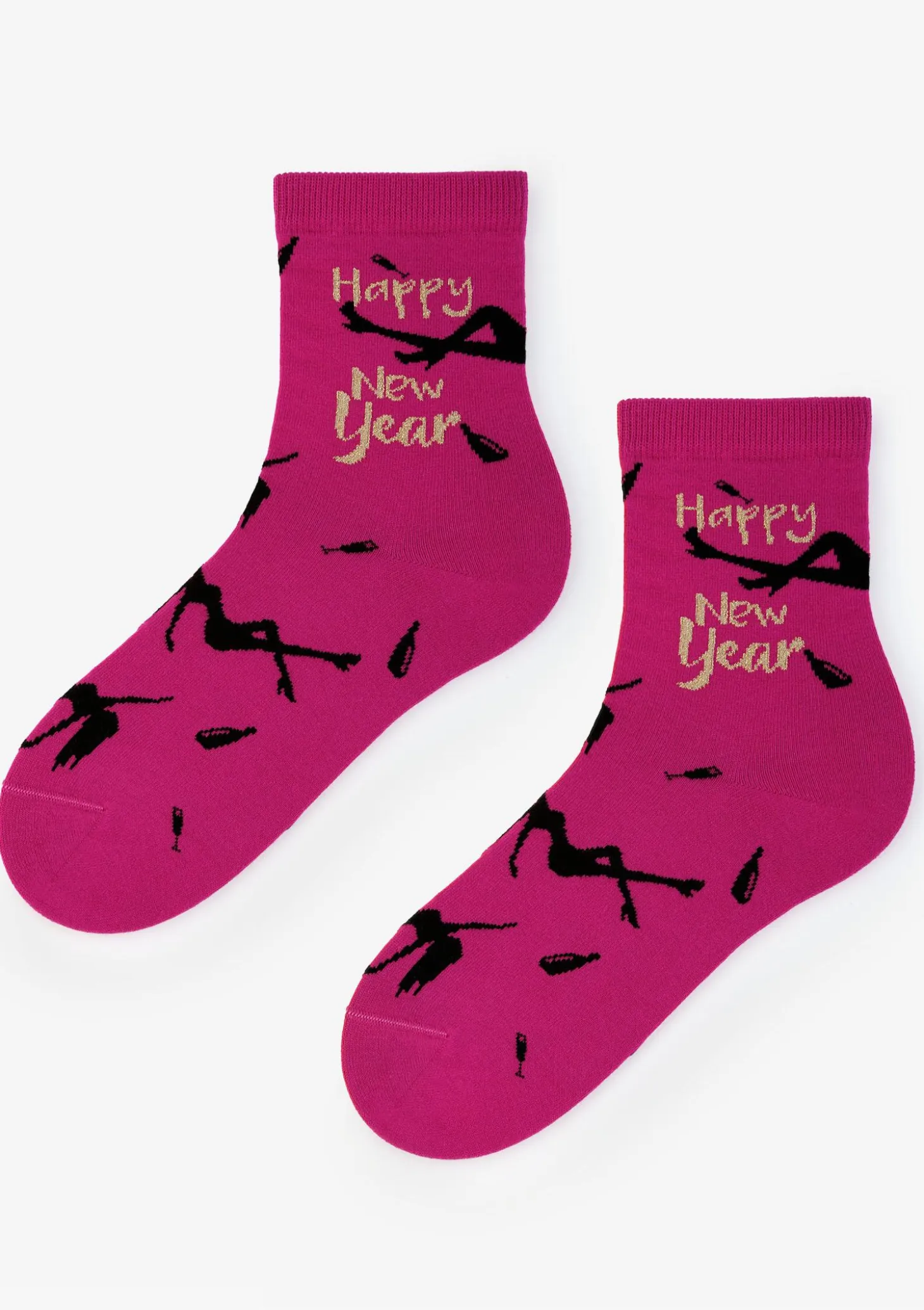 Skarpety damskie bawełniane z mieniącym się napisem Happy New Year Happy 2 Marilyn