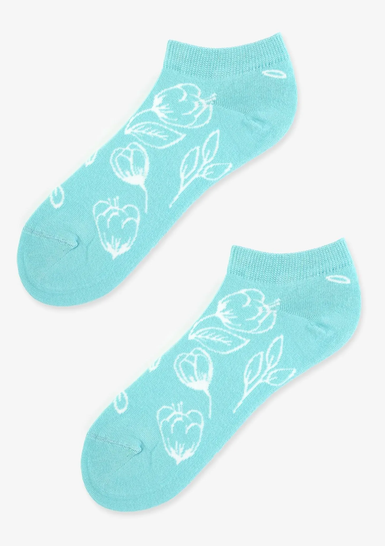 Stopki damskie niebieskie z kwiatowym wzorem Footies Flora Marilyn