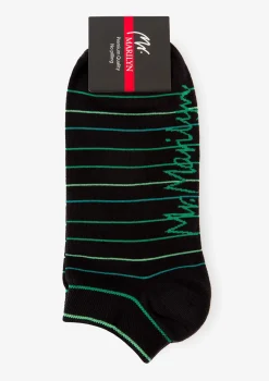 Stopki męskie bawełniane w dynamiczne zielone paski Stripes 2 Marilyn