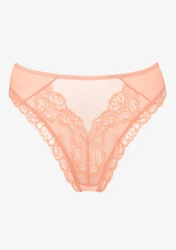 Stringi damskie koronkowo satynowe w melonowym kolorze Melon Poupee Marilyn