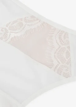 Stringi damskie z elastycznego tiulu i zmysłowej koronki off white Yvonne Poupee Marilyn